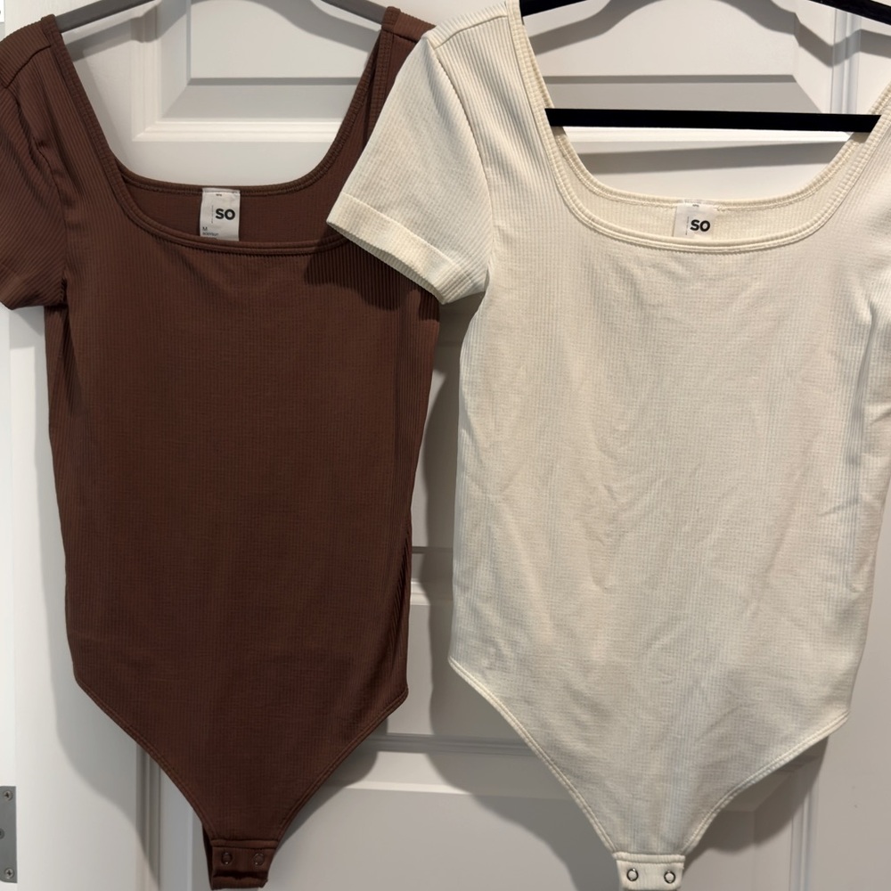 Juniors SO bodysuits. Size Medium - 1 brown, 1 white